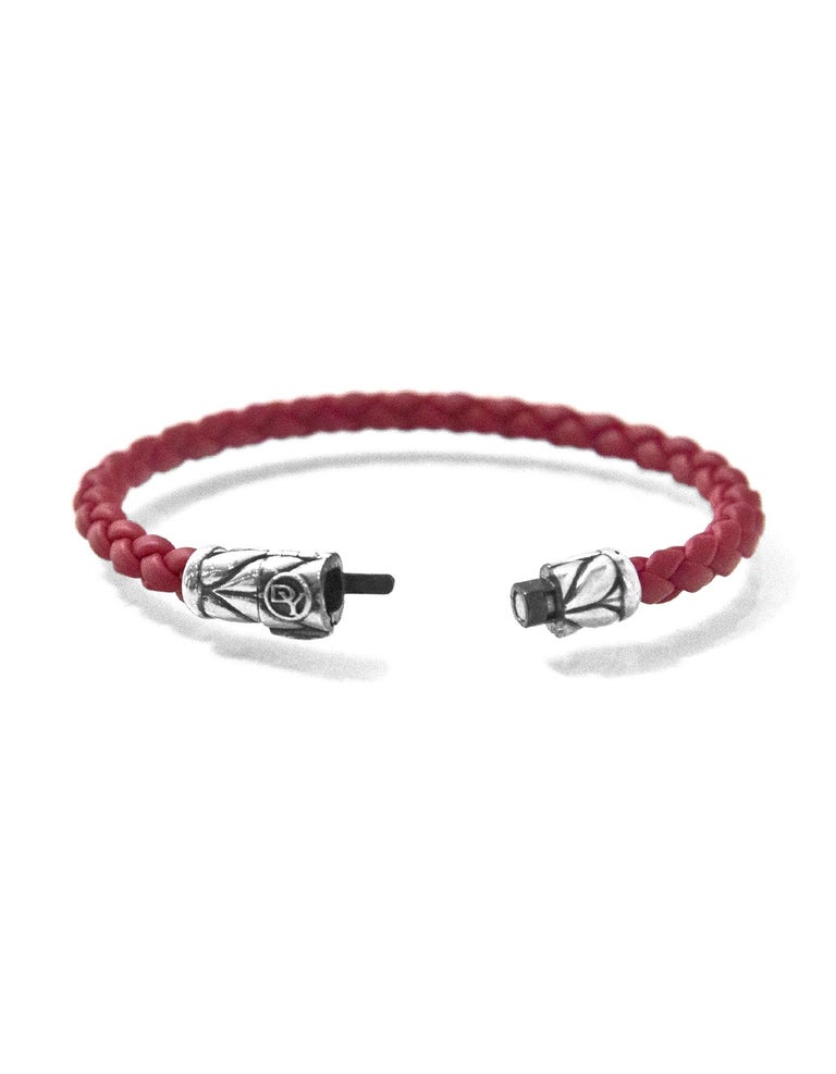 David Yurman 6mm Red Chevron Woven Rubber Bracelet For Sale at 1stDibs