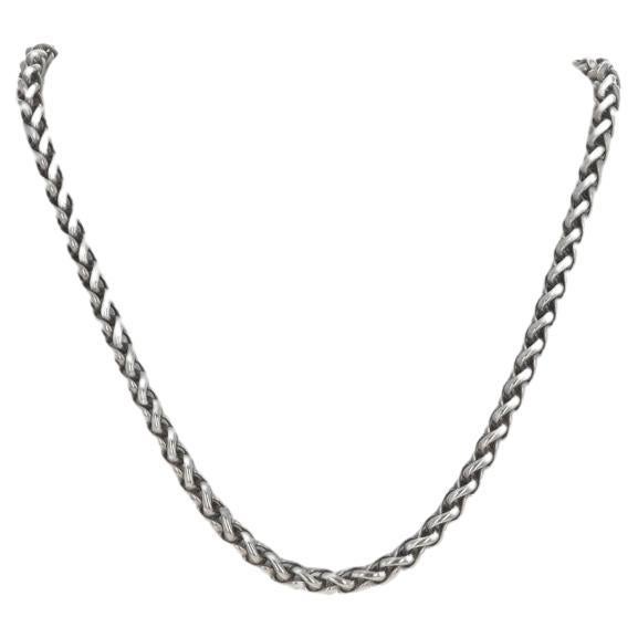 David Yurman 6mm Wheat Chain Necklace 16 3/4" - Sterling Silver 925 Yellow 14k