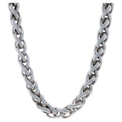 David Yurman 6mm Wheat Chain Necklace 17 1/2" - Sterling 925 & Yellow Gold 14k
