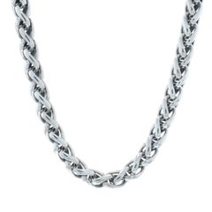 David Yurman 6mm Wheat Chain Necklace 17 1/4" Sterling Silver 925 Yellow Gold14k