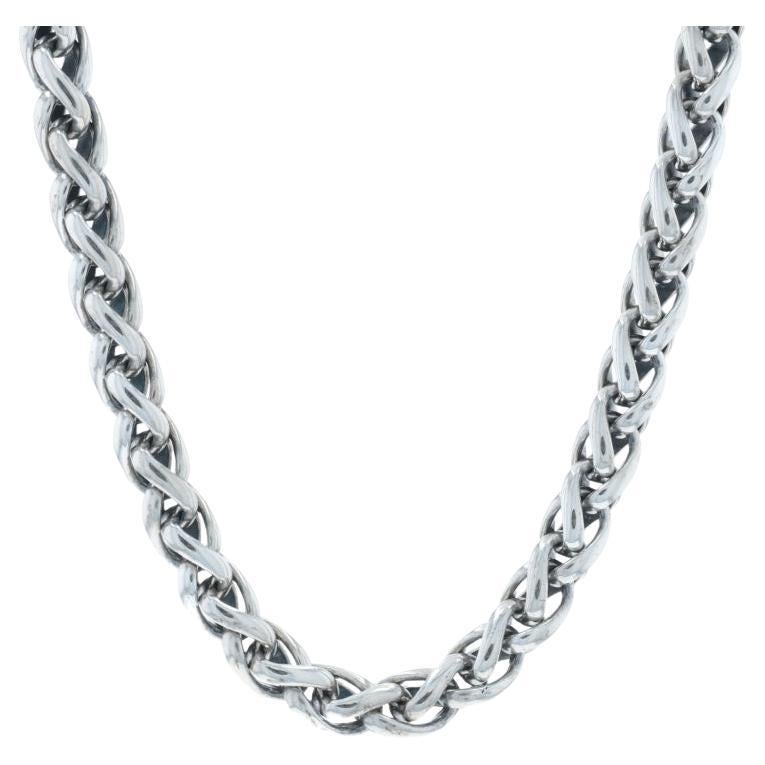 David Yurman 6mm Catena di grano Collana 17 1/4" Argento 925 Oro Giallo14k