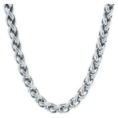 David Yurman 6mm Wheat Chain Necklace 17 1/4" Sterling Silver 925 Yellow Gold14k