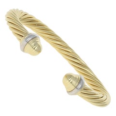 David Yurman Cable Classics Bracelet, 18 Karat Yellow Gold Designer Cuff