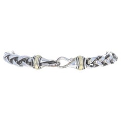 David Yurman 8mm Classic Wheat Chain Men's Bracelet 8 1/2" 925 Yellow Gold 18k