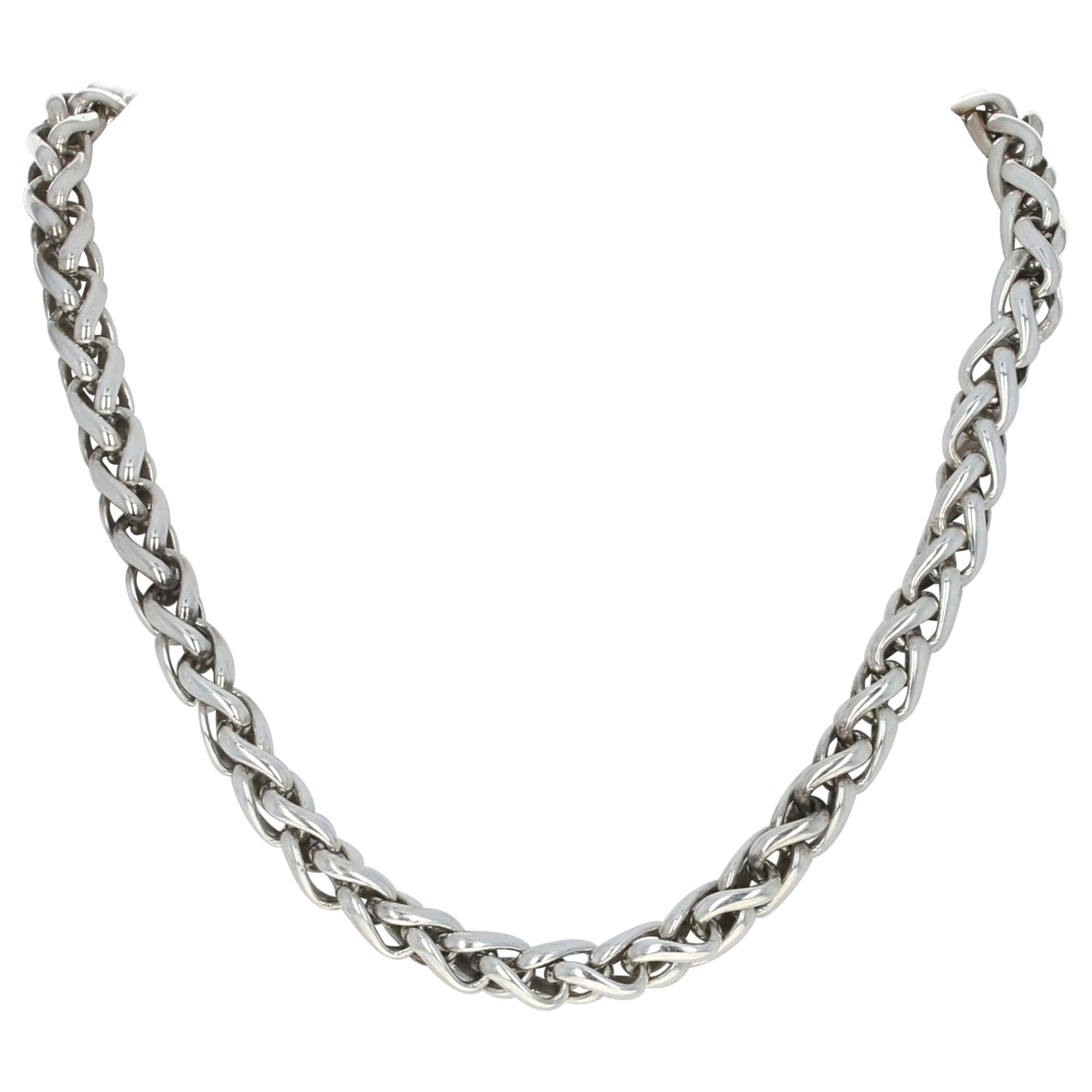 David Yurman 8mm Classic Wheat Chain Necklace Sterling Yellow Gold 925 
14k