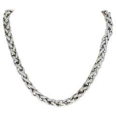 David Yurman 8mm Classic Wheat Chain Necklace Sterling Yellow Gold 925 & 14k