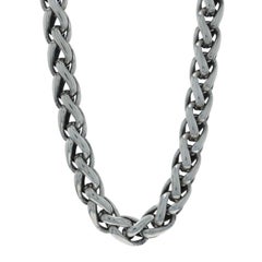 David Yurman 8mm Wheat Chain Necklace 17" - Sterling Silver 925 Yellow Gold 14k
