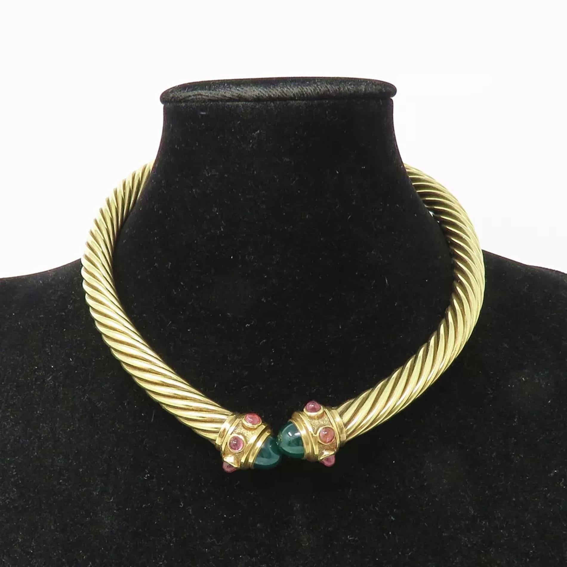 David Yurman Collar gargantilla de oro de 90 gramos Corte redondo en venta