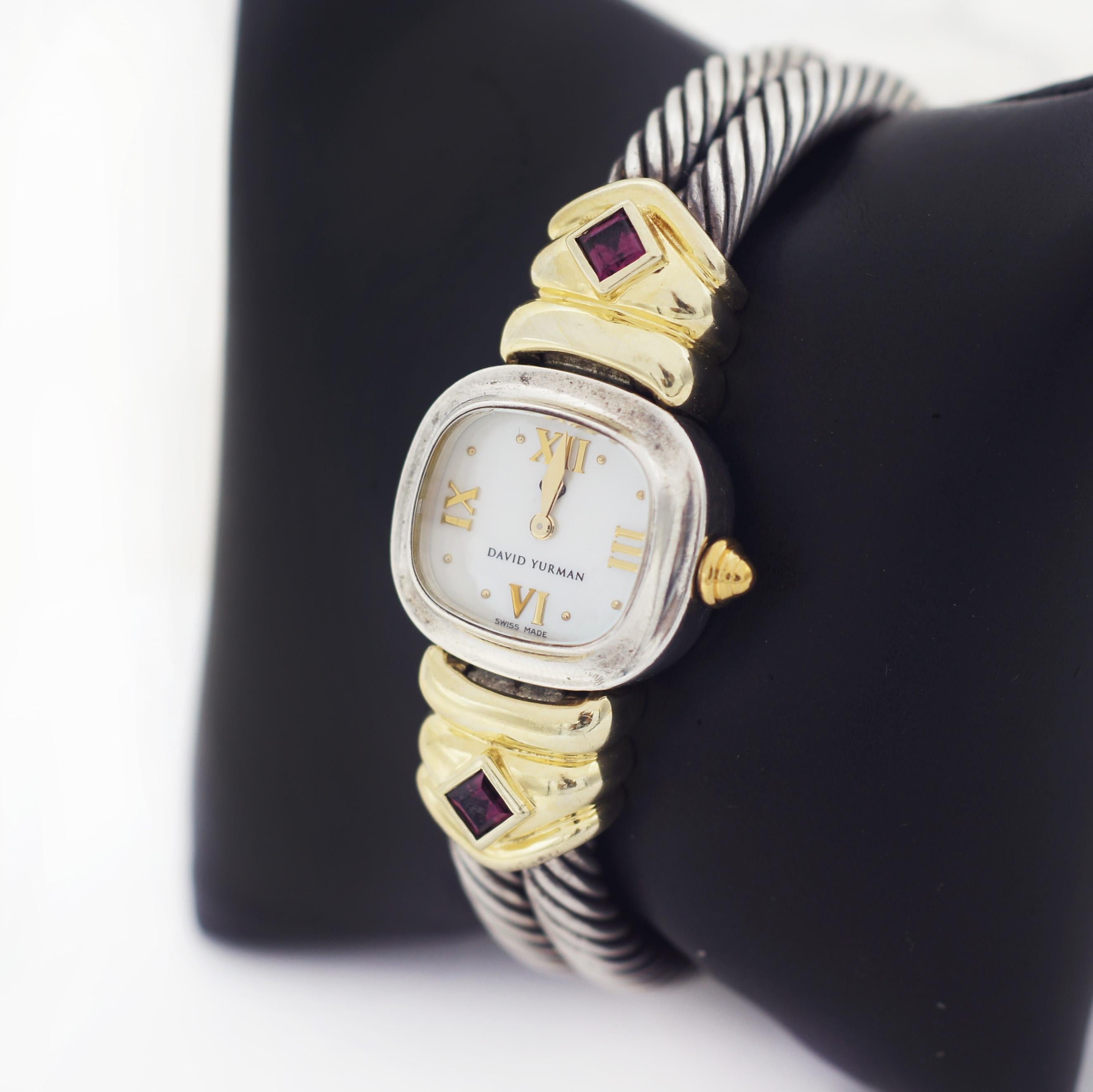 David Yurman 925 14K Renaissance Cable Watch Bon état - En vente à San Fernando, CA
