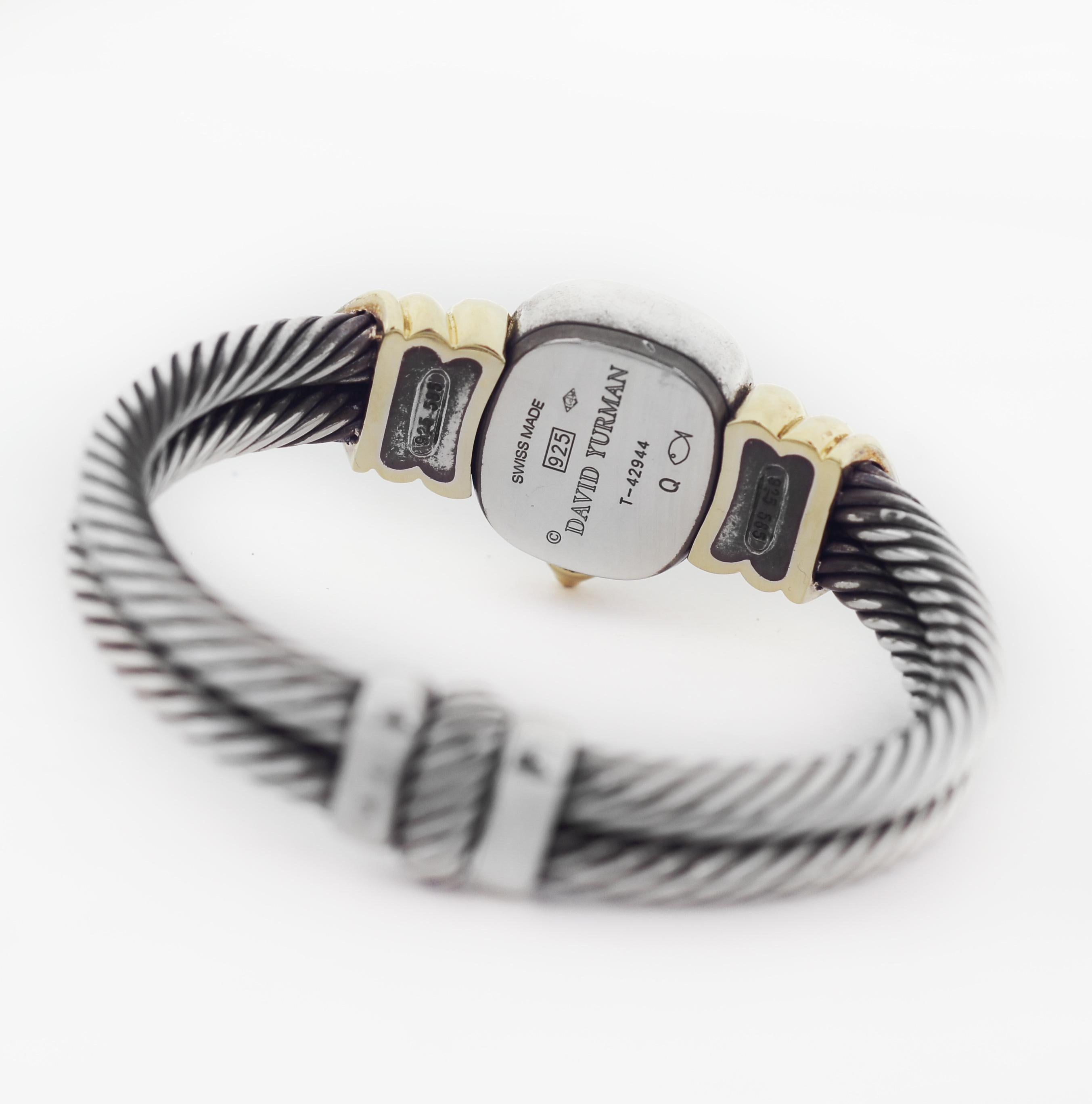 David Yurman 925 14K Renaissance Cable Watch Unisexe en vente