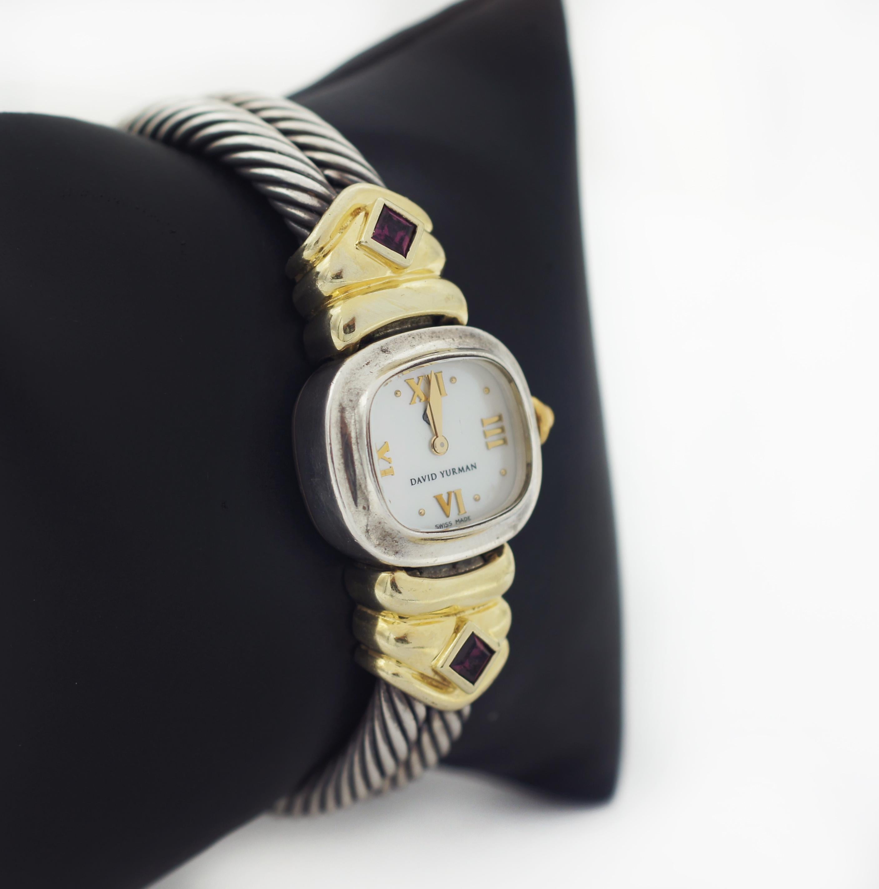 David Yurman 925 14K Renaissance Cable Watch en vente 2