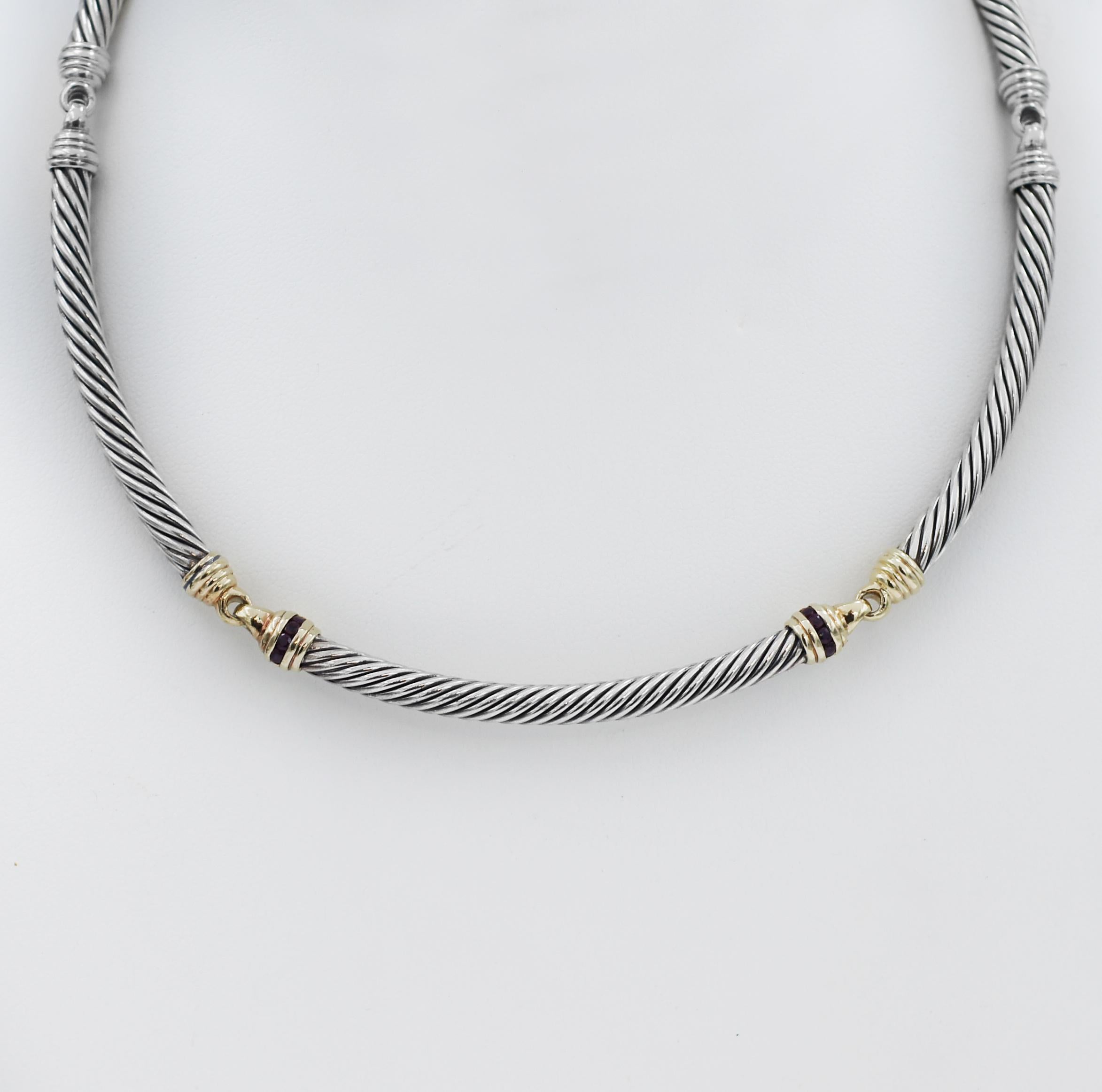 David Yurman
Cable Link
Polished 925 sterling silver
Accented by sparkling natural Rubies on front Link edges
Approx. 5mm cable links
16