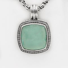 David Yurman 925 Albion Chalcedony & Diamond Pendant Necklace