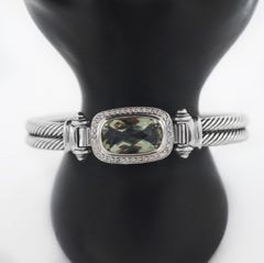 David Yurman 925 Diamond Cable Gemstone Albion Bangle Bracelet