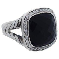David Yurman 925 Onyx Diamond Albion Ring