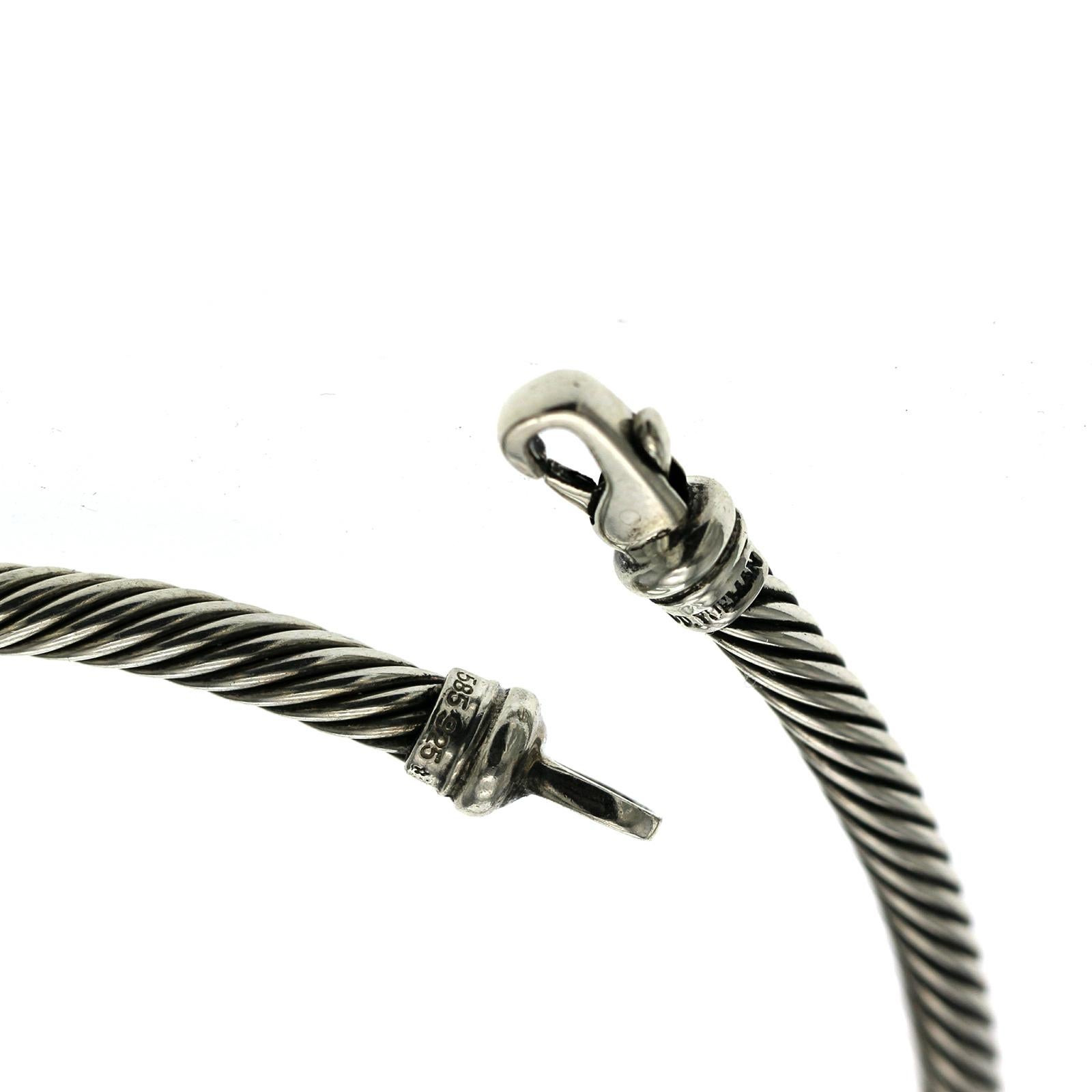Women's or Men's David Yurman 925 Silver & 14K Gold Hampton 5mm Cable Choker Necklace Size 15