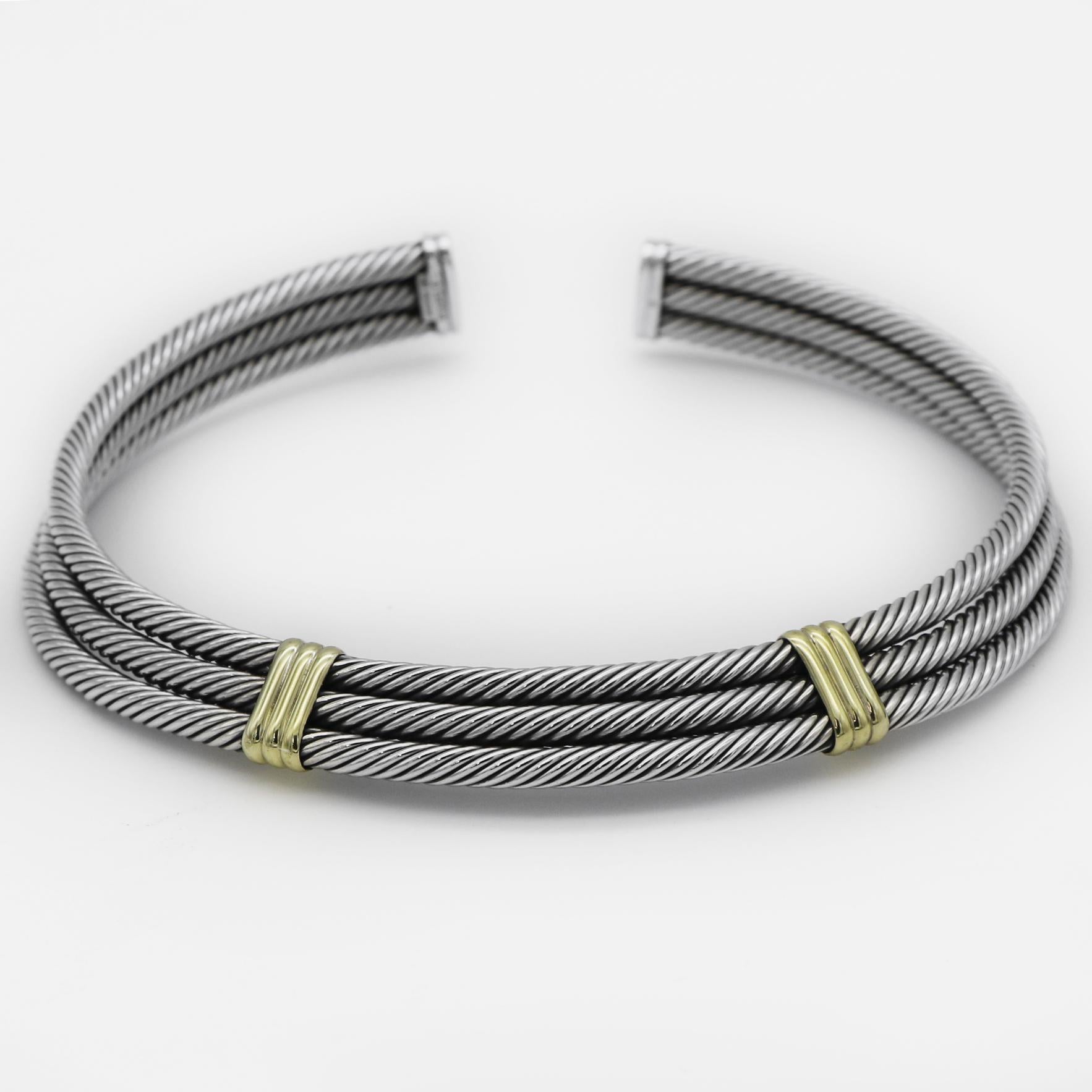 DAVID YURMAN 
Gargantilla
Colección Cable 
Plata de ley 925 
Oro de 14 quilates 
Aprox.  Diámetro 5,5 
Aprox. 13.75