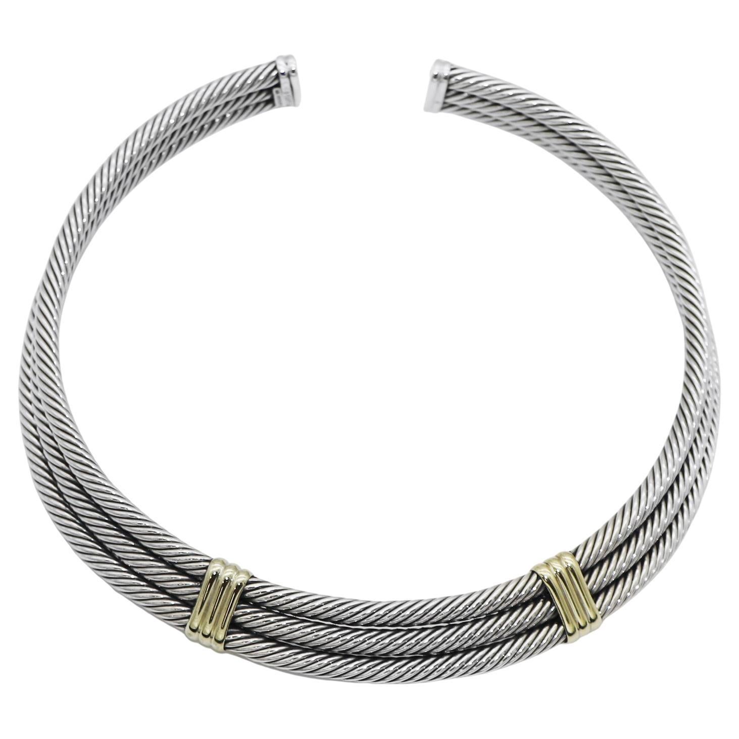David Yurman Collar gargantilla Triple Cable Plata 925 14K