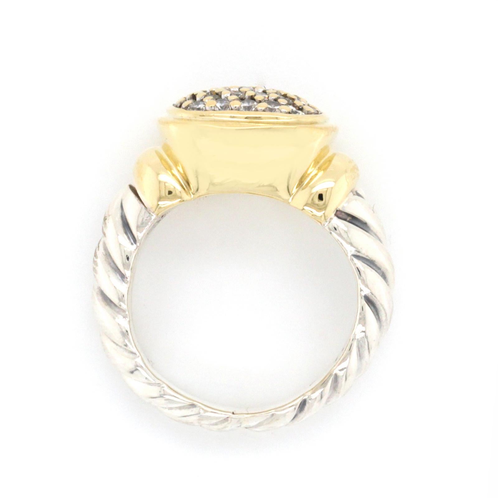 David Yurman 925 Silber 18K Gold Diamant Kabel Noblesse Ring 1