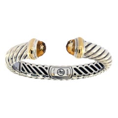 David Yurman 925 Silver and 18 Karat Gold Waverly Cable Cuff Bracelet