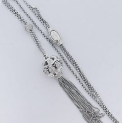 David Yurman 925 Silver Osetra Diamond Tassel Necklace