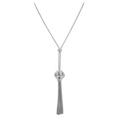 David Yurman 925 Silver Osetra Diamond Tassel Necklace