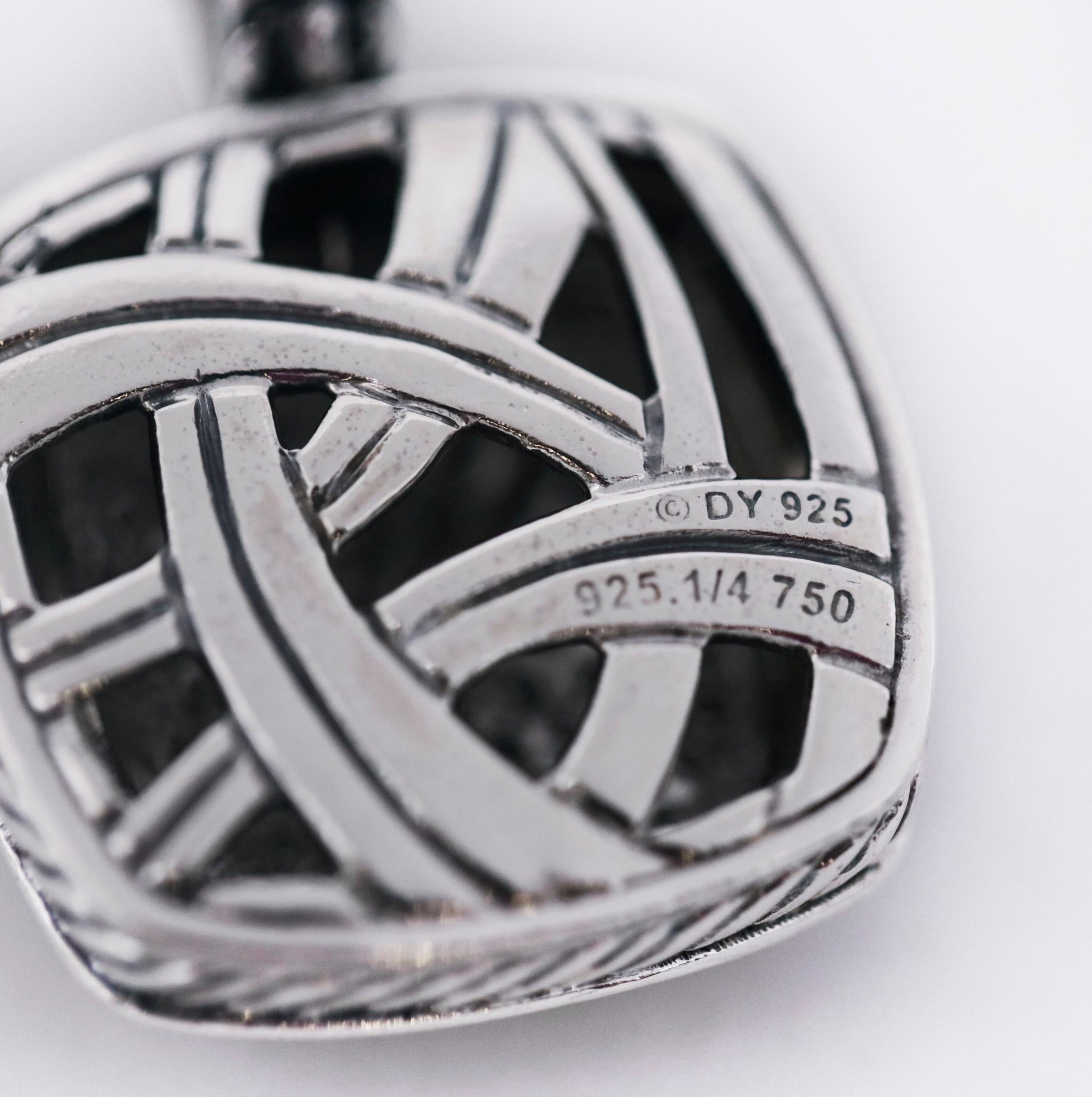 Women's David Yurman 925 Silver Pave Diamond Albion Pendant