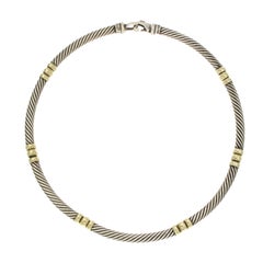David Yurman 925 Sterling Silver 14 Karat Gold Chocker Necklace