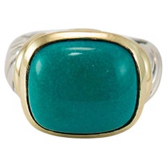 David Yurman 925 Sterlingsilber 14K Gelbgold Albion Türkis Cocktail-Ring