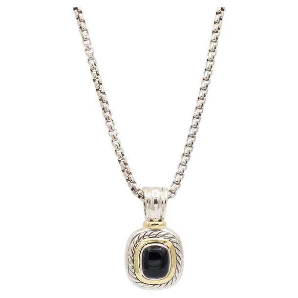 David Yurman 925 Sterling Silver and 14K Yellow Gold Pendant Necklace ...