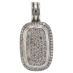 David Yurman 925 Sterling Silver Albion Pave Halo Diamond Snap Clasp Pendant