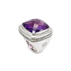 David Yurman 925 Sterling Silver Amethyst Albion Cocktail Ring