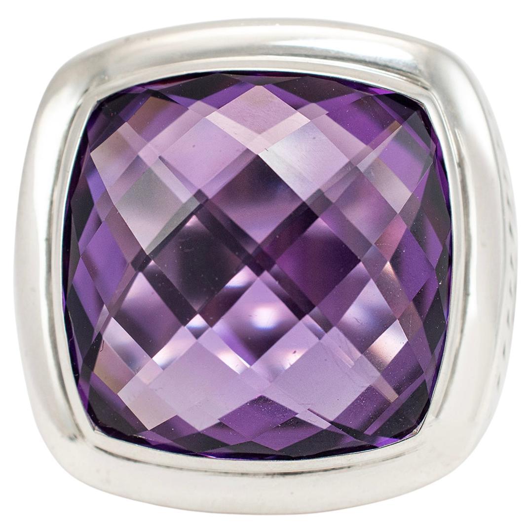 David Yurman 925 Sterling Silver Amethyst Albion Cocktail Ring