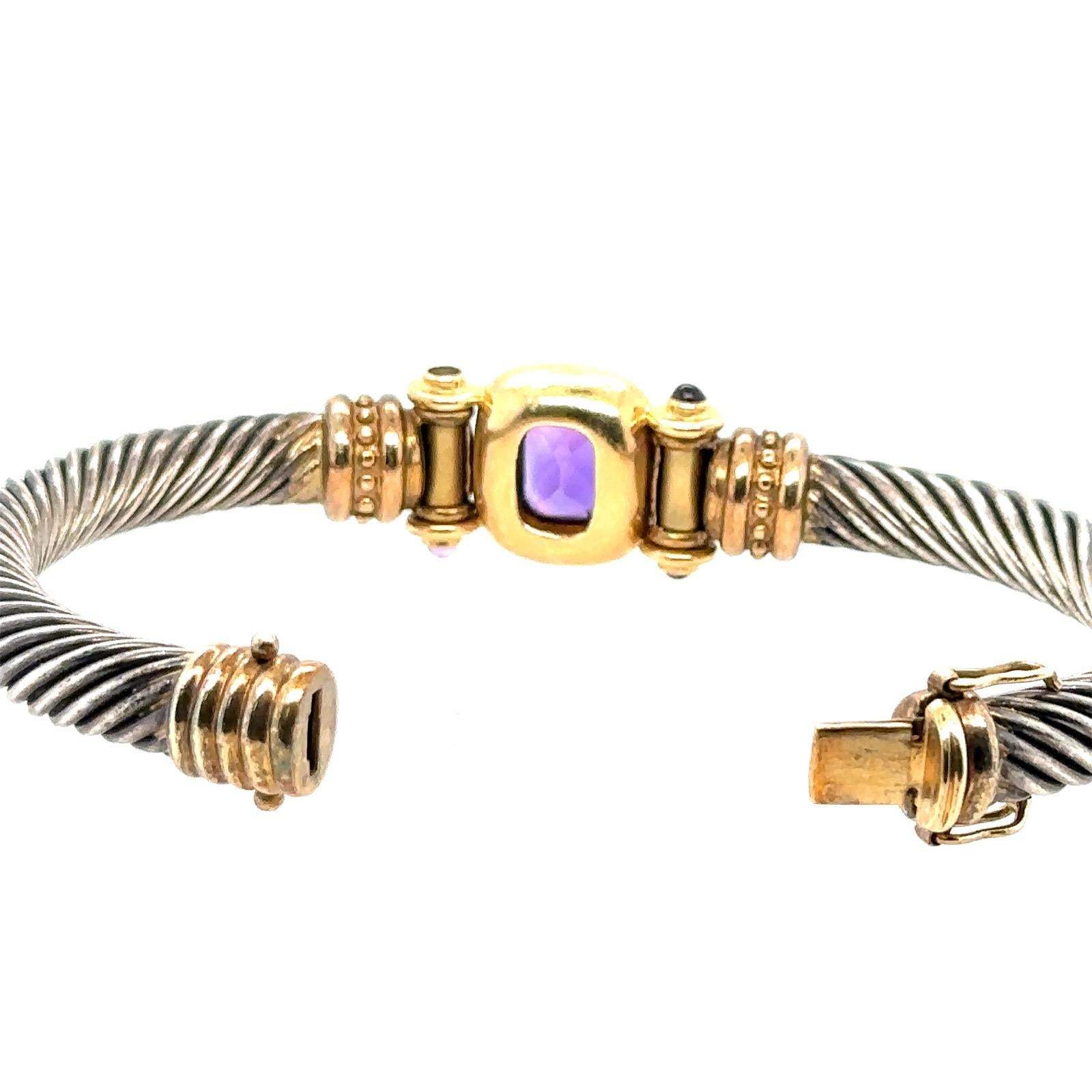 Women's David Yurman 925 Sterling Silver & Amethyst Bracelet