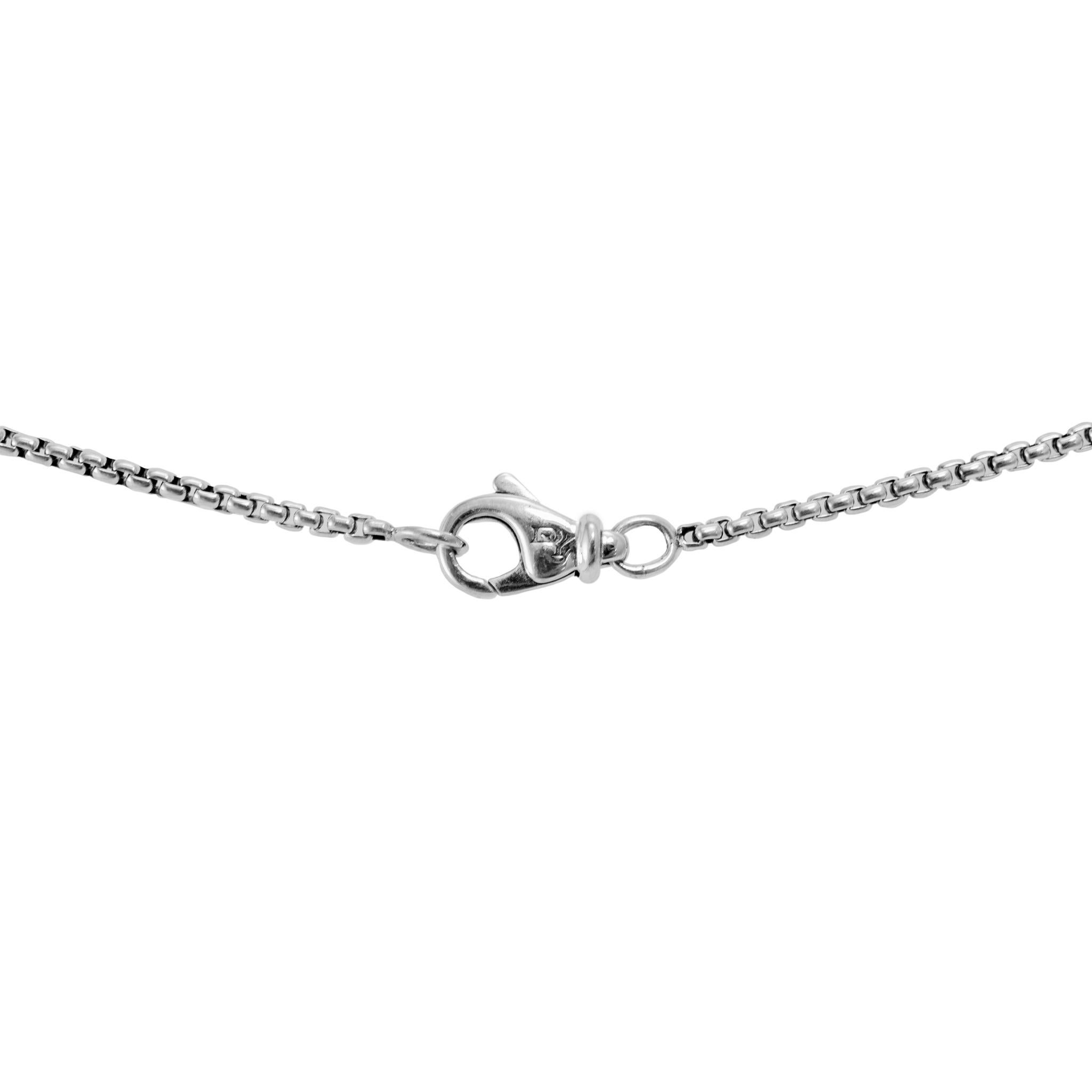 David Yurman Collana con ciondolo con medaglietta in onice nero e diamanti in argento 925. in vendita 1