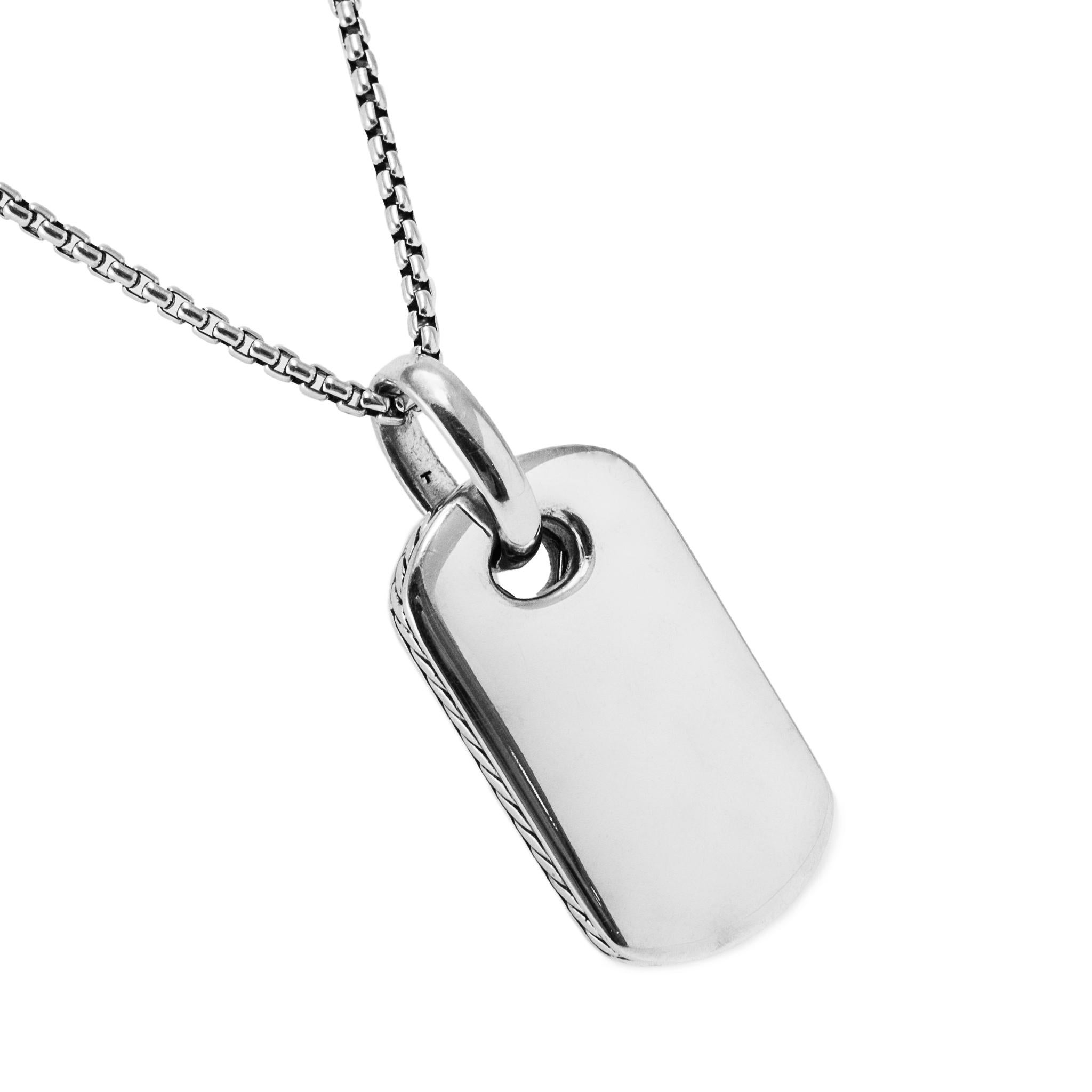 David Yurman Collana con ciondolo con medaglietta in onice nero e diamanti in argento 925. in vendita 2