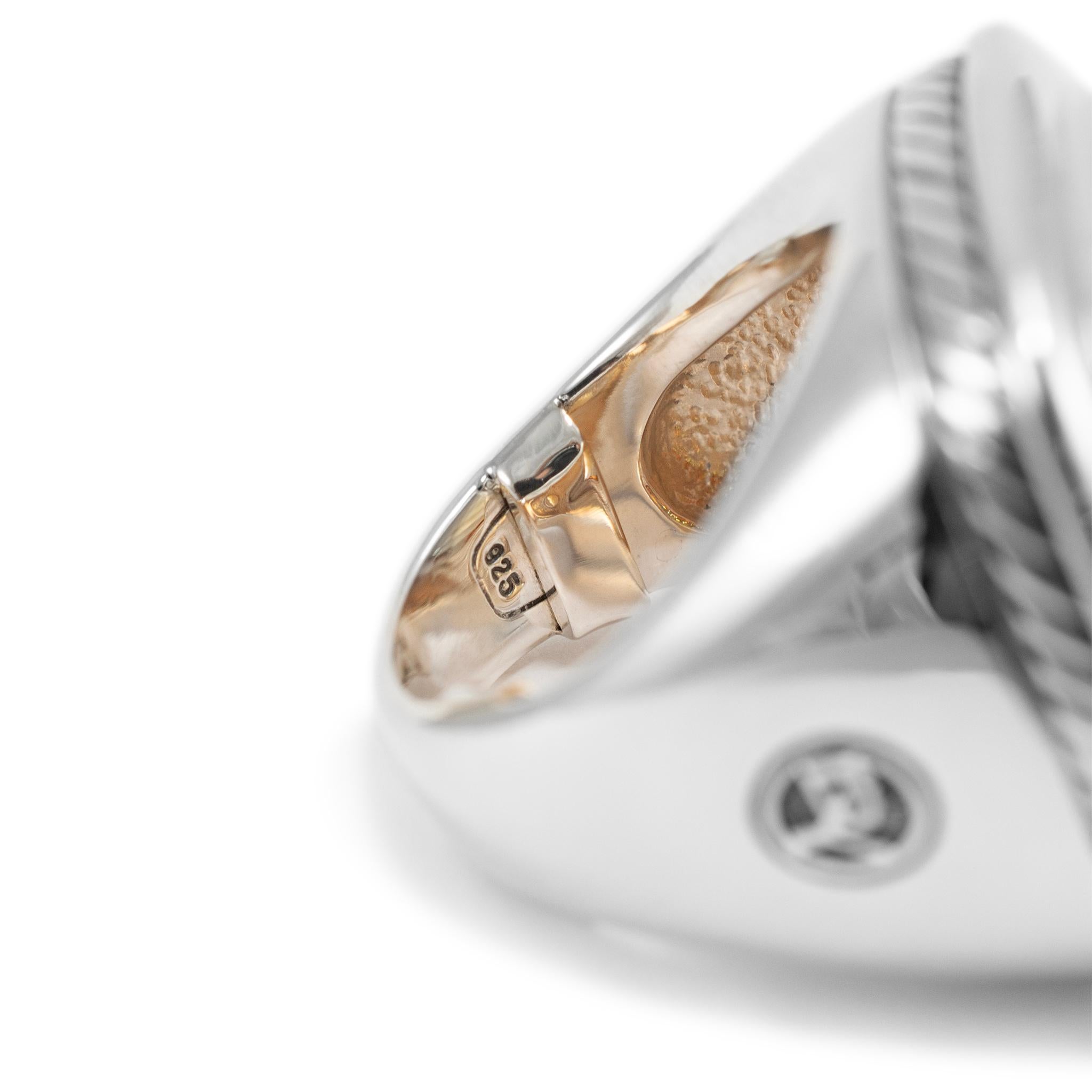 David Yurman 925 Sterling Silver Citrine Albion Cocktail Ring For Sale 1