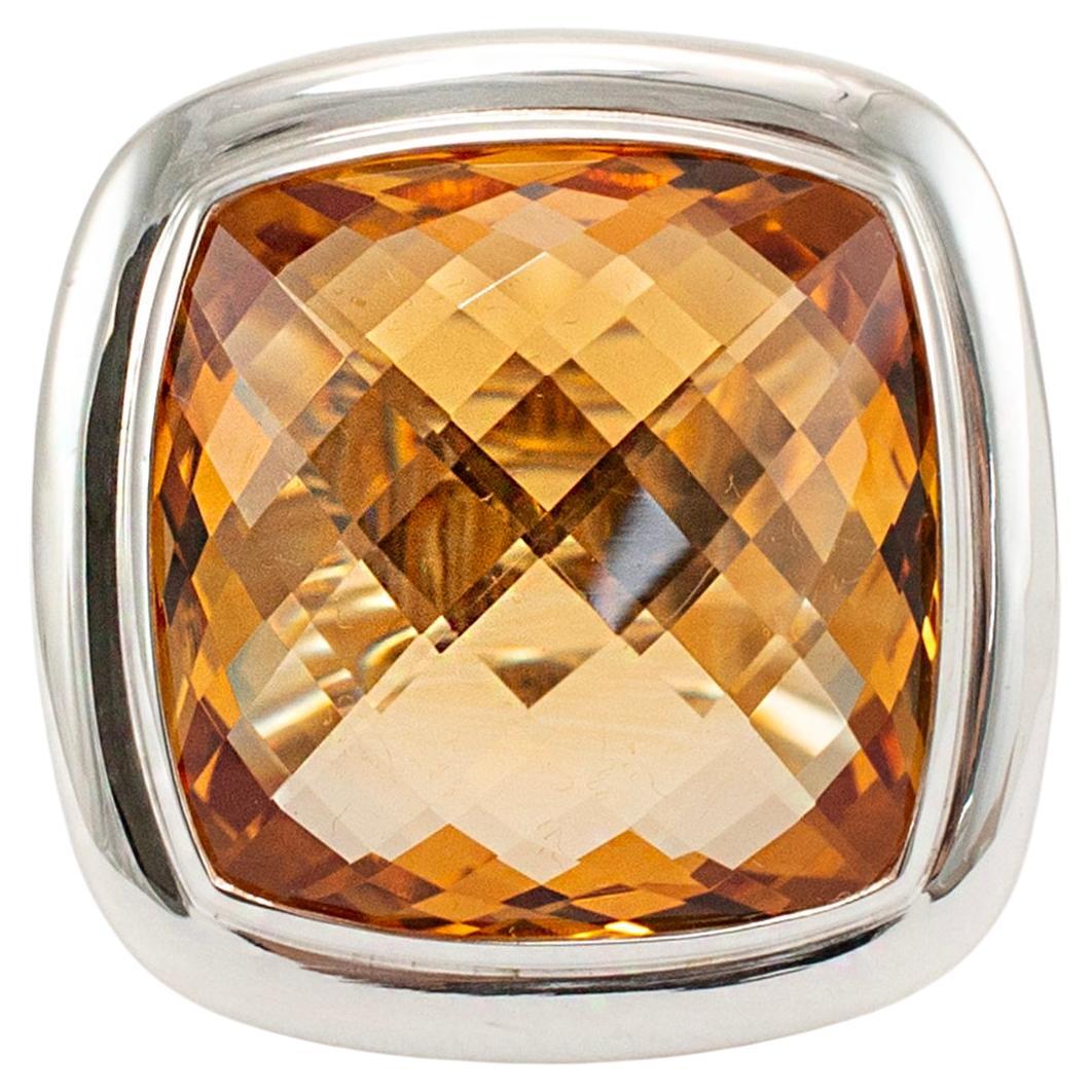 David Yurman 925 Sterling Silver Citrine Albion Cocktail Ring