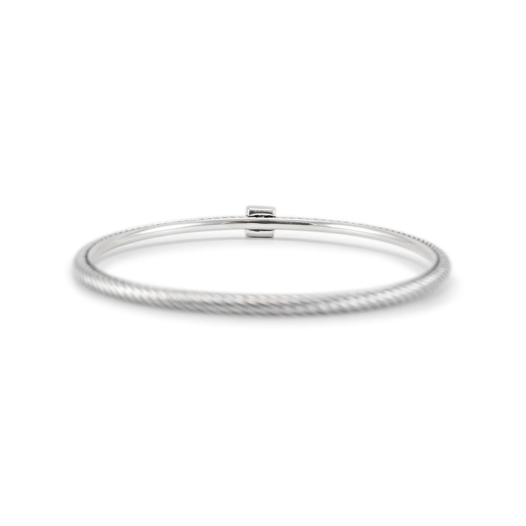 David Yurman 925 Sterling Silber Konfetti Pave Diamant Kabel-Armreif Armband für Damen oder Herren
