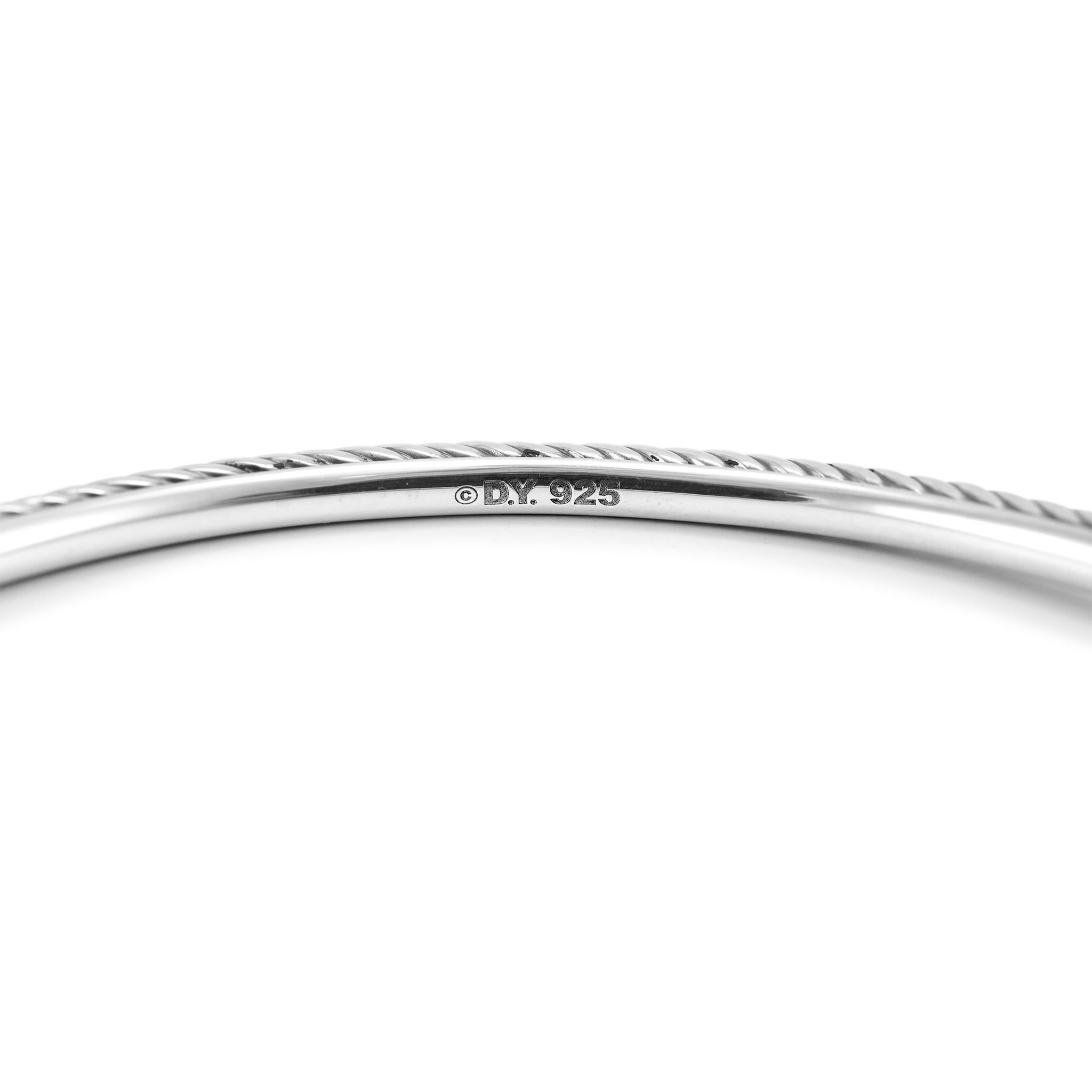 Femenino o masculino David Yurman Plata de ley 925 Pulsera brazalete cable confeti pavé de diamantes en venta