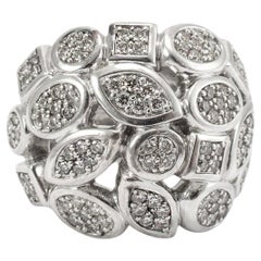 David Yurman 925 Sterling Silver Confetti Pave Diamond Cocktail Ring