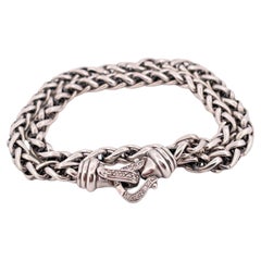David Yurman Argent 925 et Diamant  Collier à chaîne de 16 pouces