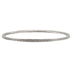 David Yurman Bracciale a Cavo con Diamanti in Argento 925