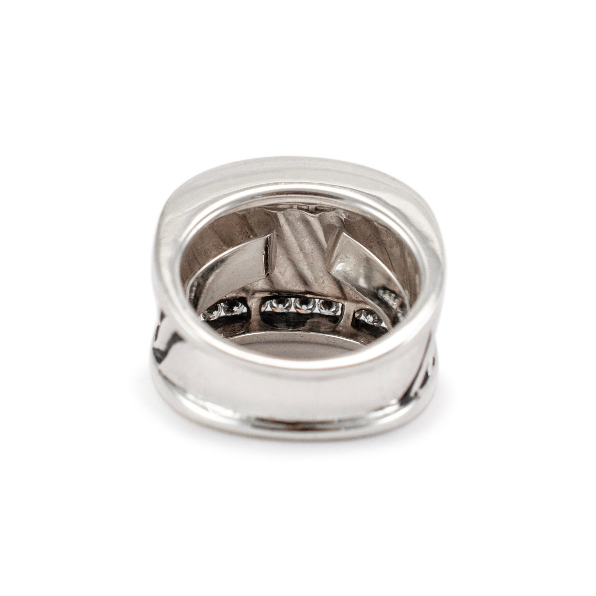 David Yurman 925 Sterlingsilber Diamant-Zigarrenring mit Kabel Damen