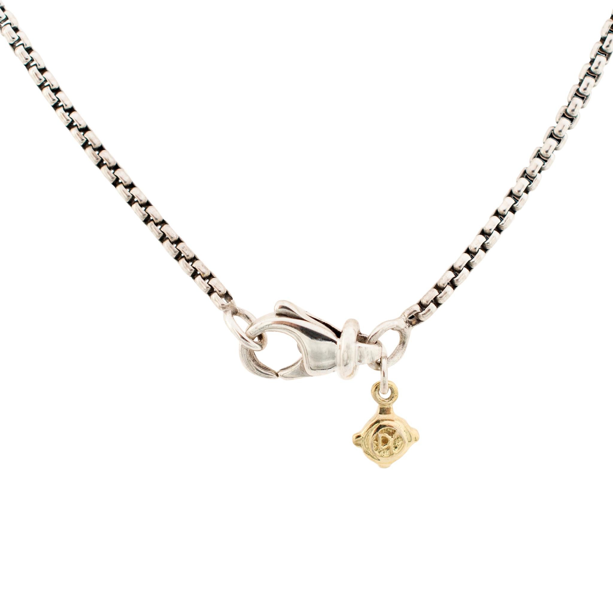 Offene Herz-Halskette aus Sterlingsilber von David Yurman 925 mit 18 Karat Gelbgold-Anhänger im Zustand „Hervorragend“ in Houston, TX