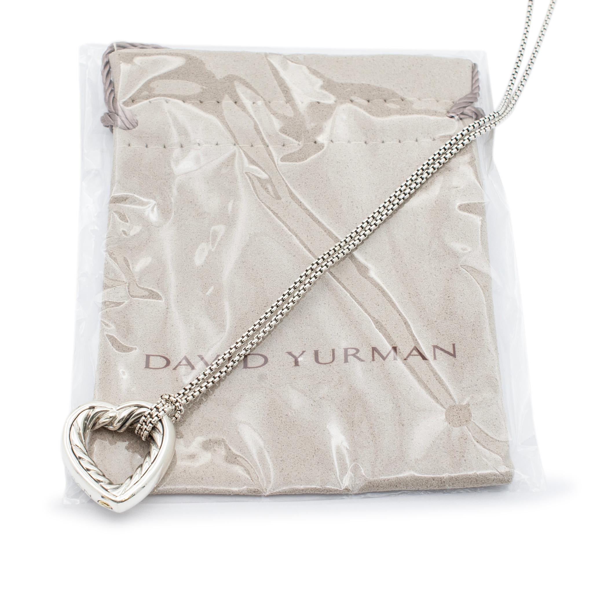 Offene Herz-Halskette aus Sterlingsilber von David Yurman 925 mit 18 Karat Gelbgold-Anhänger 2