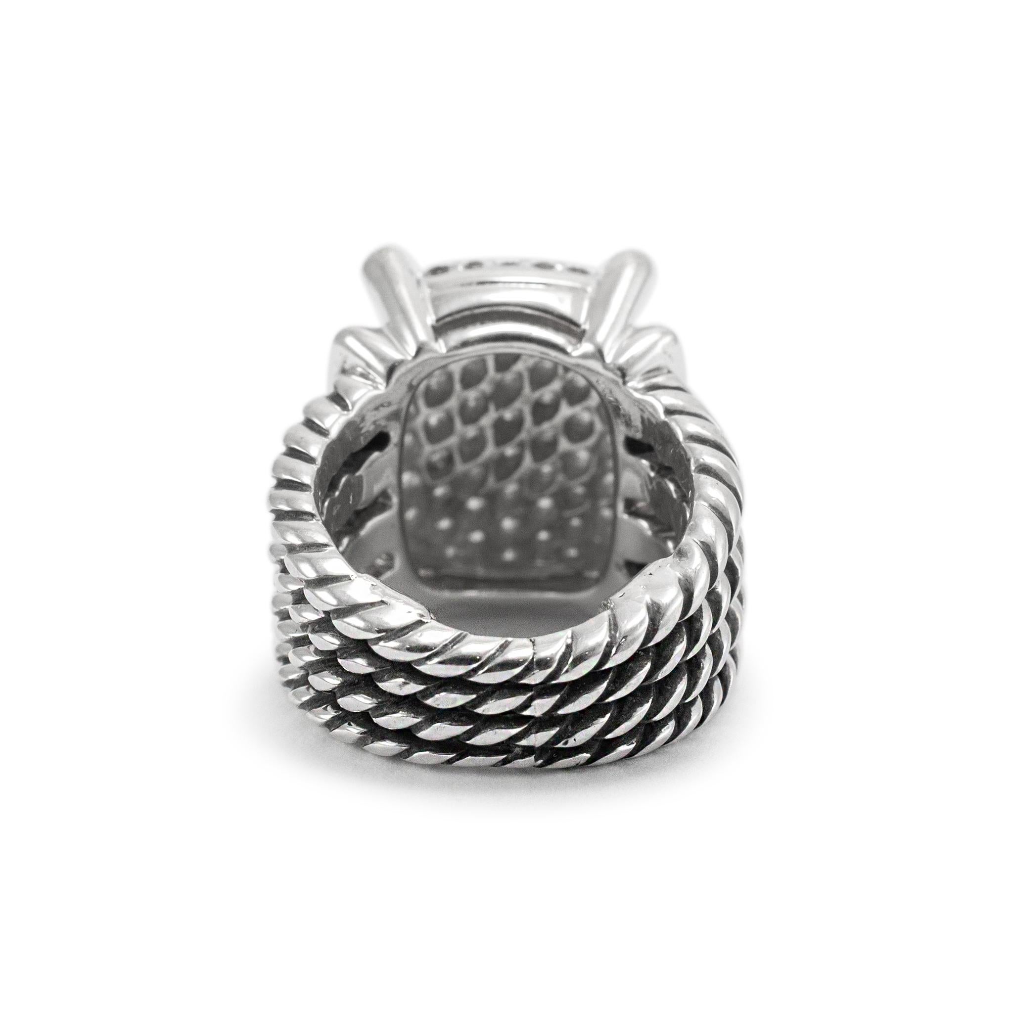 David Yurman 925 Sterlingsilber Wheaton-Diamant-Cocktailring Damen