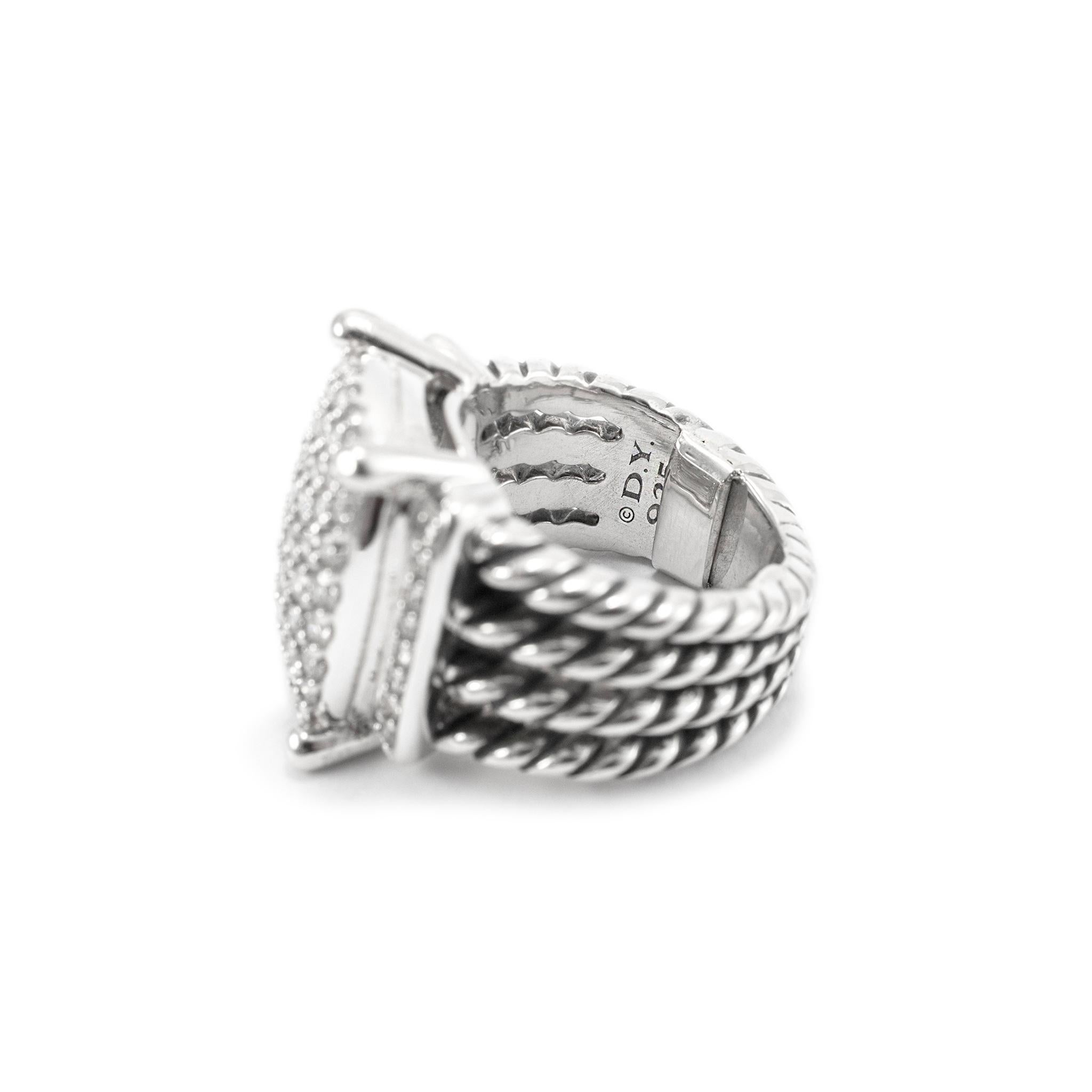David Yurman 925 Sterlingsilber Wheaton-Diamant-Cocktailring 1