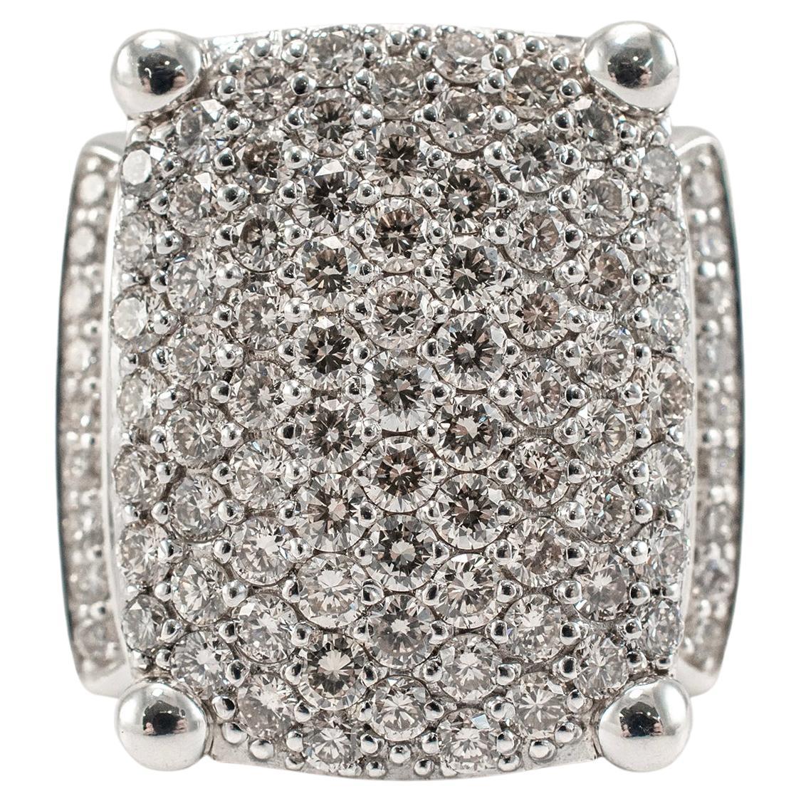 David Yurman 925 Sterling Silver Wheaton Diamond Cocktail Ring