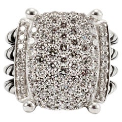 David Yurman 925 Sterlingsilber Wheaton-Diamant-Cocktailring